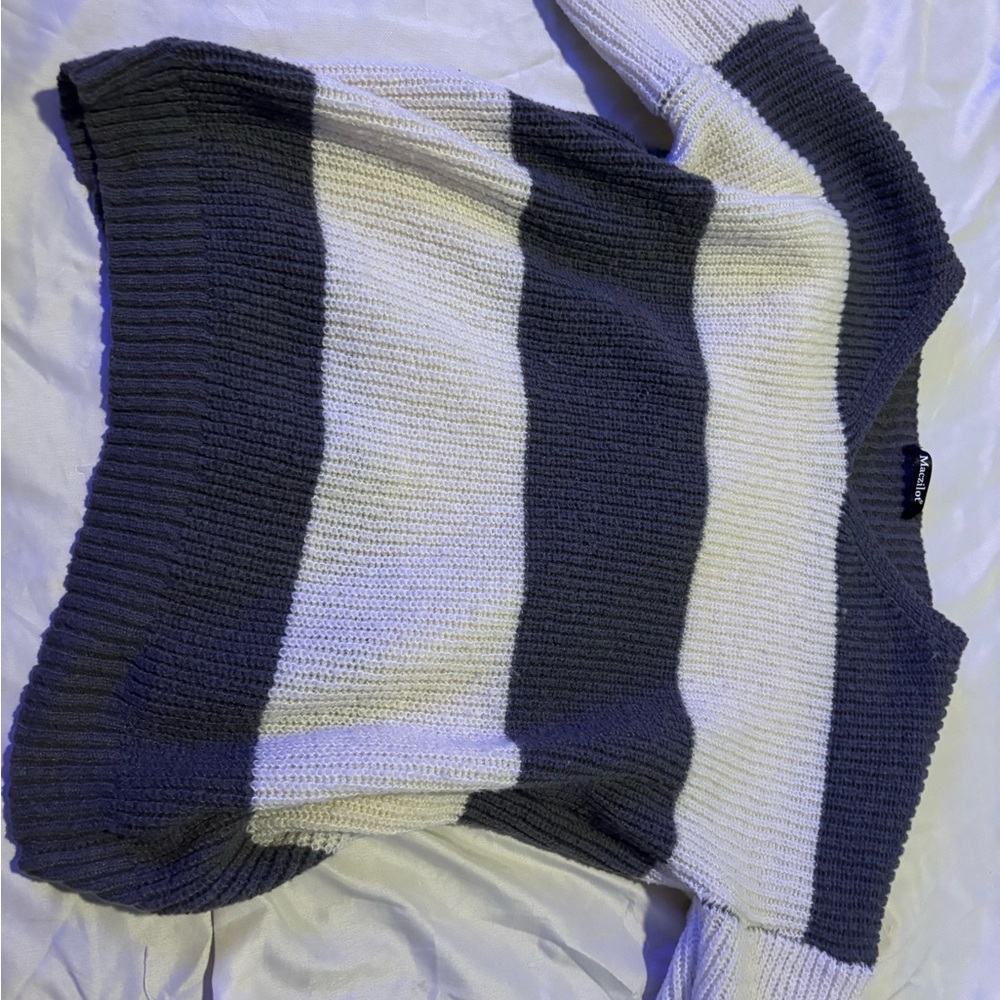 Striped Gray and White Sweater
